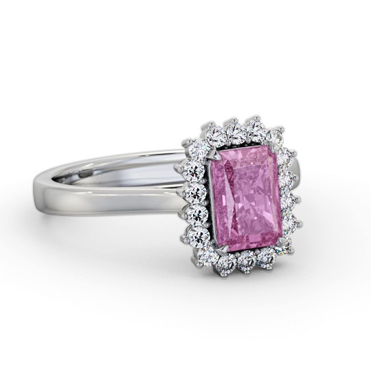 Cluster Pink Sapphire and Diamond 1.45ct Ring 18K White Gold GEM111_WG_PS_THUMB1