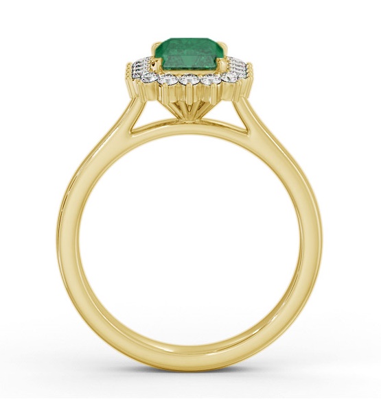 Cluster Emerald and Diamond 1.20ct Ring 9K Yellow Gold GEM111_YG_EM_THUMB1 