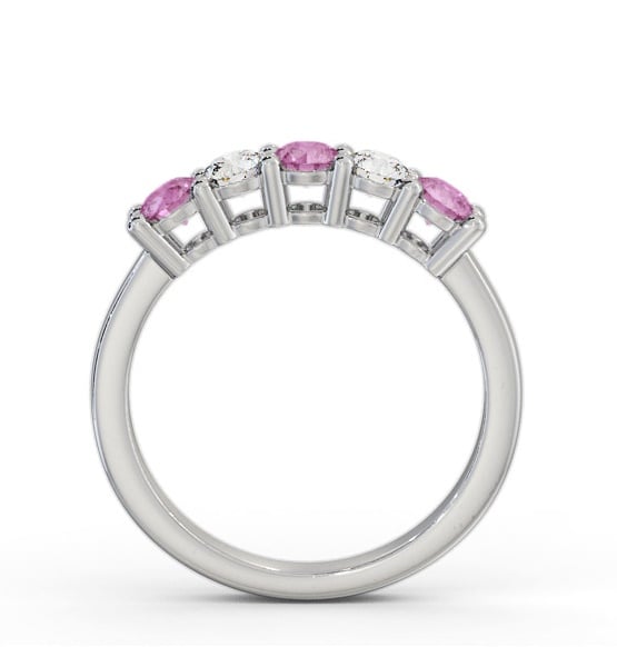Five Stone Pink Sapphire and Diamond 0.94ct Ring 18K White Gold GEM112_WG_PS_THUMB1 
