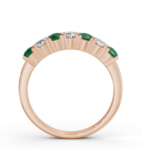 Seven Stone Emerald and Diamond 0.64ct Ring 9K Rose Gold GEM114_RG_EM_THUMB1 