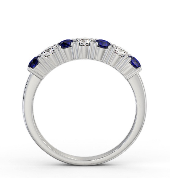Seven Stone Blue Sapphire and Diamond 0.72ct Ring 18K White Gold GEM114_WG_BS_THUMB1 