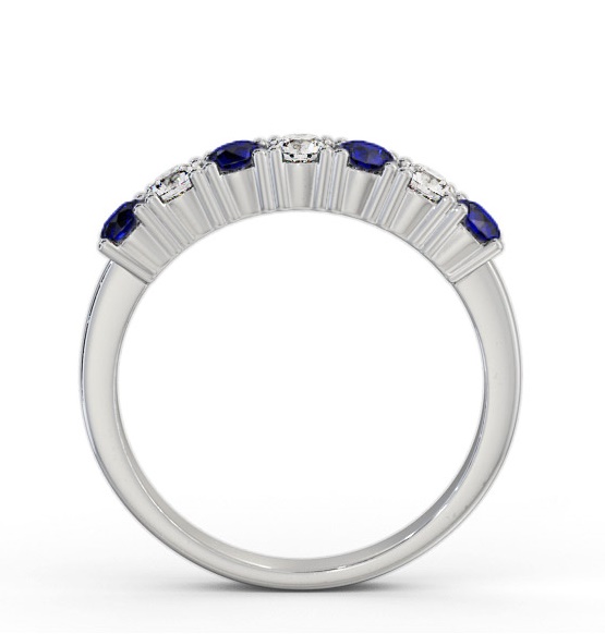 Seven Stone Blue Sapphire and Diamond 0.64ct Ring 18K White Gold GEM114_WG_BS_THUMB1 