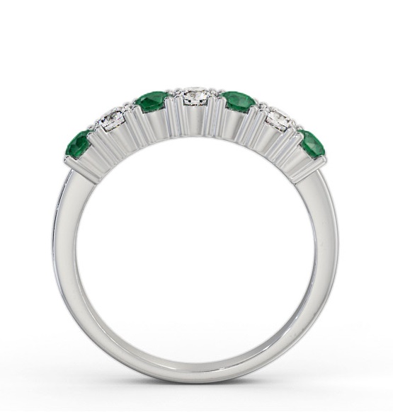 Seven Stone Emerald and Diamond 0.64ct Ring Platinum GEM114_WG_EM_THUMB1 