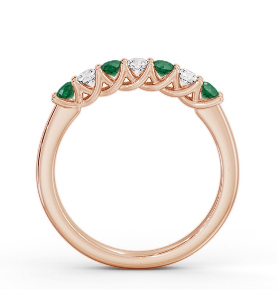Seven Stone Emerald and Diamond 0.46ct Ring 9K Rose Gold GEM115_RG_EM_THUMB1 