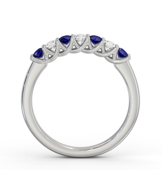 Seven Stone Blue Sapphire and Diamond 0.54ct Ring 18K White Gold GEM115_WG_BS_THUMB1 