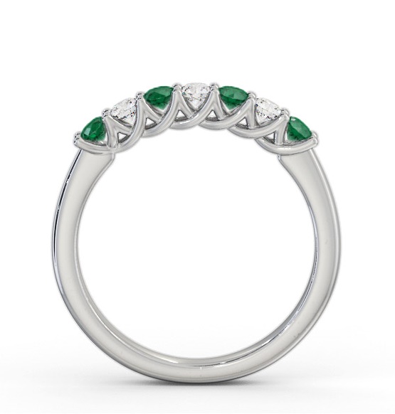 Seven Stone Emerald and Diamond 0.46ct Ring Palladium GEM115_WG_EM_THUMB1 