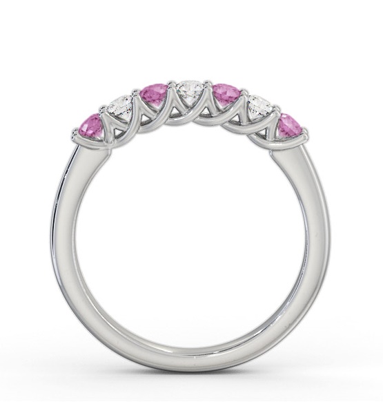 Seven Stone Pink Sapphire and Diamond 0.54ct Ring 18K White Gold GEM115_WG_PS_THUMB1 