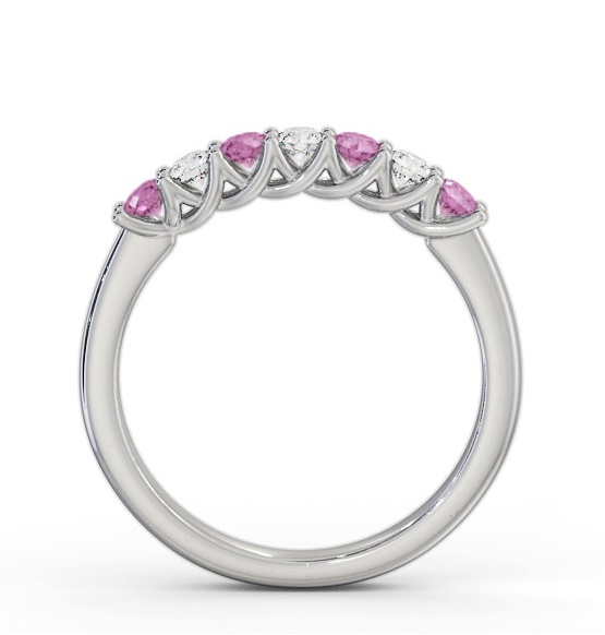 Seven Stone Pink Sapphire and Diamond 0.54ct Ring 18K White Gold GEM115_WG_PS_THUMB1 