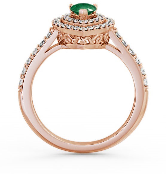 Halo Emerald and Diamond 0.92ct Ring 18K Rose Gold GEM11_RG_EM_THUMB1 