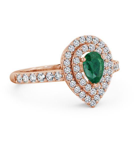 Halo Emerald and Diamond 0.92ct Ring 18K Rose Gold GEM11_RG_EM_THUMB1