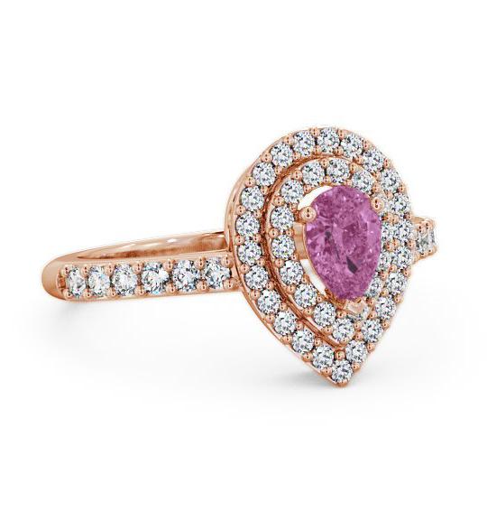 Halo Pink Sapphire and Diamond 0.97ct Ring 18K Rose Gold GEM11_RG_PS_THUMB1