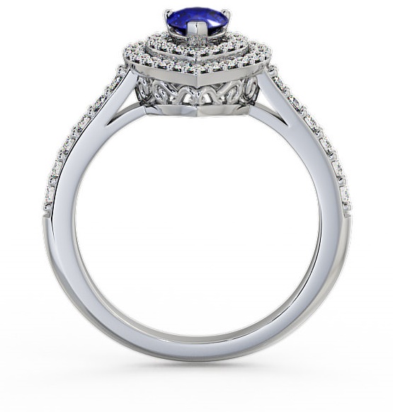 Halo Blue Sapphire and Diamond 0.97ct Ring 18K White Gold GEM11_WG_BS_THUMB1 