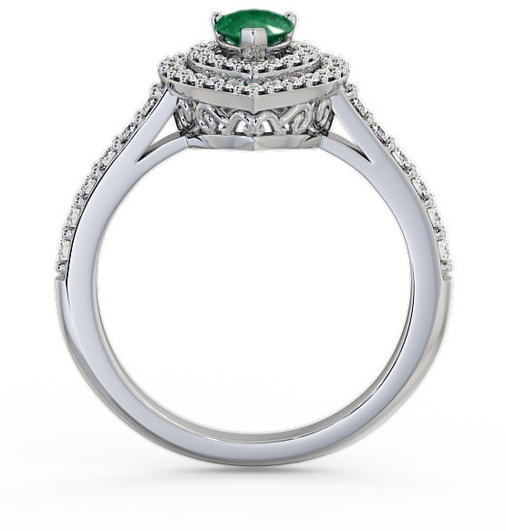 Halo Emerald and Diamond 0.92ct Ring Palladium GEM11_WG_EM_THUMB1 