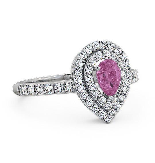 Halo Pink Sapphire and Diamond 0.97ct Ring 18K White Gold GEM11_WG_PS_THUMB1