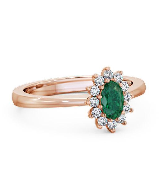 Cluster Emerald and Diamond 0.47ct Ring 18K Rose Gold GEM12_RG_EM_THUMB2 