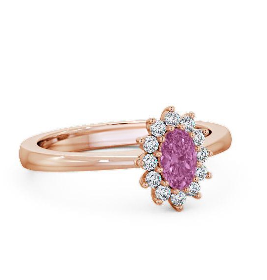 Cluster Pink Sapphire and Diamond 0.52ct Ring 18K Rose Gold GEM12_RG_PS_THUMB1
