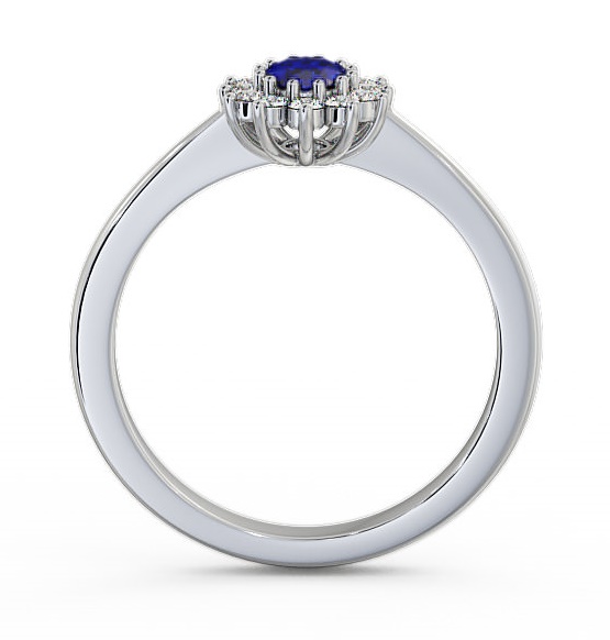 Cluster Blue Sapphire and Diamond 0.52ct Ring 18K White Gold GEM12_WG_BS_THUMB1 