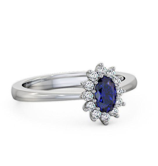 Cluster Blue Sapphire and Diamond 0.52ct Ring 18K White Gold GEM12_WG_BS_THUMB1