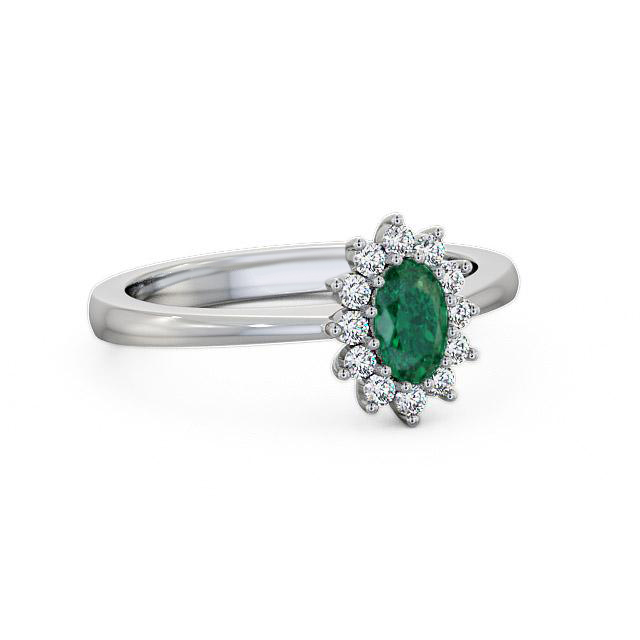 Cluster Emerald and Diamond 0.47ct Ring 18K White Gold - Kelsey GEM12_WG_EM_HAND