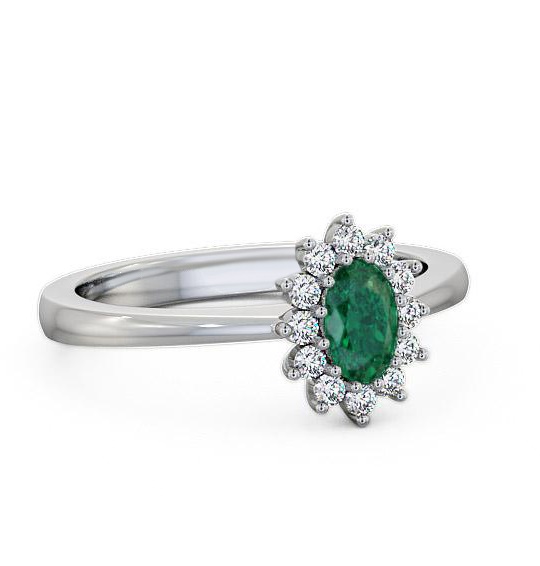 Cluster Emerald and Diamond 0.47ct Ring 18K White Gold GEM12_WG_EM_THUMB1