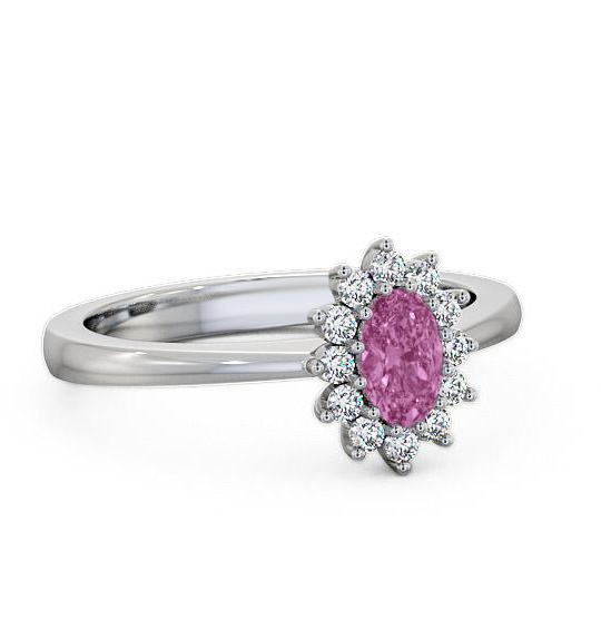 Cluster Pink Sapphire and Diamond 0.52ct Ring 18K White Gold GEM12_WG_PS_THUMB1