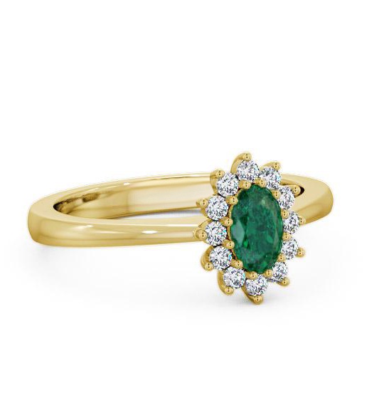 Cluster Emerald and Diamond 0.47ct Ring 9K Yellow Gold GEM12_YG_EM_THUMB1