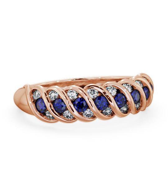 Half Eternity Blue Sapphire and Diamond 0.56ct Ring 18K Rose Gold GEM13_RG_BS_THUMB1