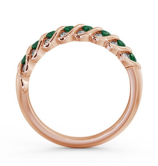 Half Eternity Emerald and Diamond 0.47ct Ring 18K Rose Gold GEM13_RG_EM_THUMB1 