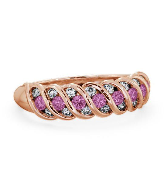 Half Eternity Pink Sapphire and Diamond 0.56ct Ring 18K Rose Gold GEM13_RG_PS_THUMB1