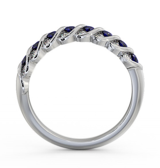 Half Eternity Blue Sapphire and Diamond 0.56ct Ring 18K White Gold GEM13_WG_BS_THUMB1 