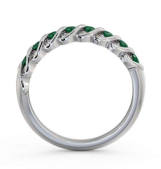 Half Eternity Emerald and Diamond 0.47ct Ring Platinum GEM13_WG_EM_THUMB1 