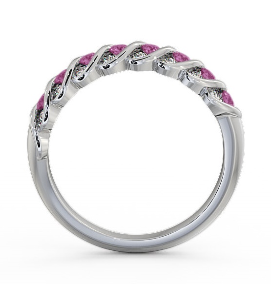 Half Eternity Pink Sapphire and Diamond 0.56ct Ring 18K White Gold GEM13_WG_PS_THUMB1 