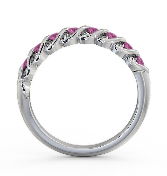Half Eternity Pink Sapphire and Diamond 0.56ct Ring 18K White Gold GEM13_WG_PS_THUMB1 