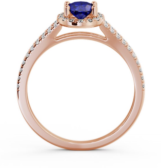 Halo Blue Sapphire and Diamond 0.86ct Ring 18K Rose Gold GEM14_RG_BS_THUMB1 