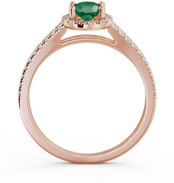 Halo Emerald and Diamond 0.78ct Ring 18K Rose Gold GEM14_RG_EM_THUMB1 
