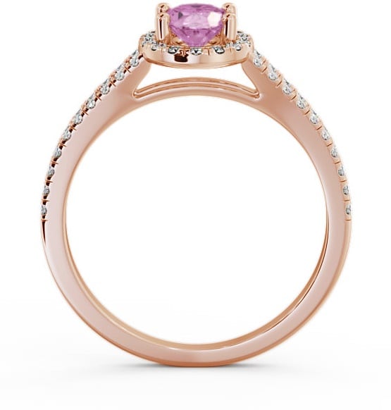 Halo Pink Sapphire and Diamond 0.86ct Ring 9K Rose Gold GEM14_RG_PS_THUMB1 