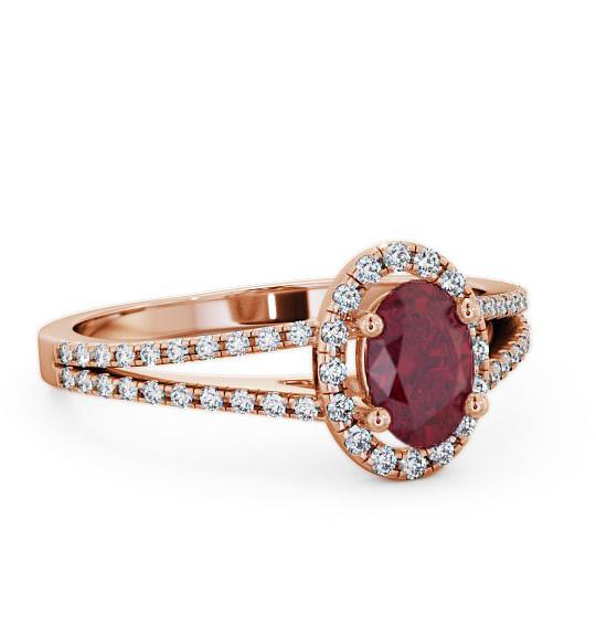 Halo Ruby and Diamond 0.86ct Ring 18K Rose Gold GEM14_RG_RU_THUMB2 