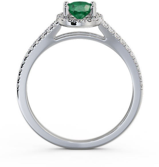 Halo Emerald and Diamond 0.78ct Ring 9K White Gold GEM14_WG_EM_THUMB1 