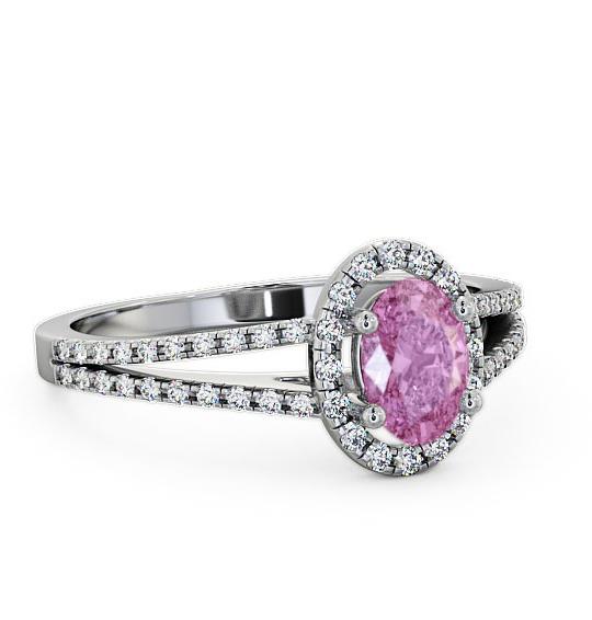 Halo Pink Sapphire and Diamond 0.86ct Ring 18K White Gold GEM14_WG_PS_THUMB2 