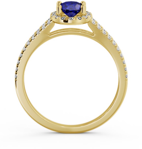 Halo Blue Sapphire and Diamond 0.86ct Ring 18K Yellow Gold GEM14_YG_BS_THUMB1 