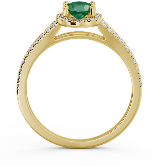 Halo Emerald and Diamond 0.78ct Ring 9K Yellow Gold GEM14_YG_EM_THUMB1 