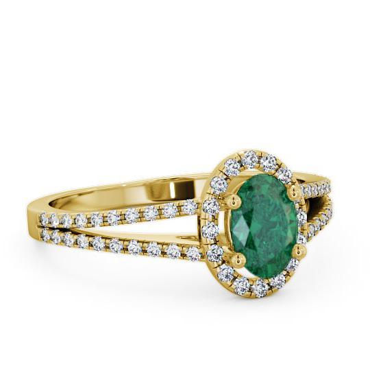 Halo Emerald and Diamond 0.78ct Ring 9K Yellow Gold GEM14_YG_EM_THUMB1