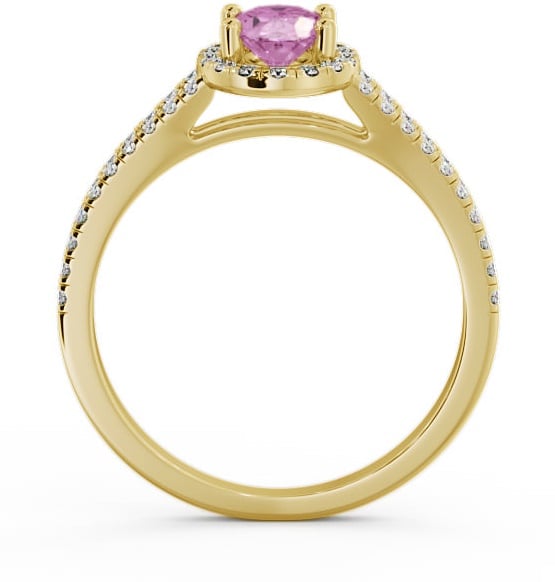 Halo Pink Sapphire and Diamond 0.86ct Ring 9K Yellow Gold GEM14_YG_PS_THUMB1 