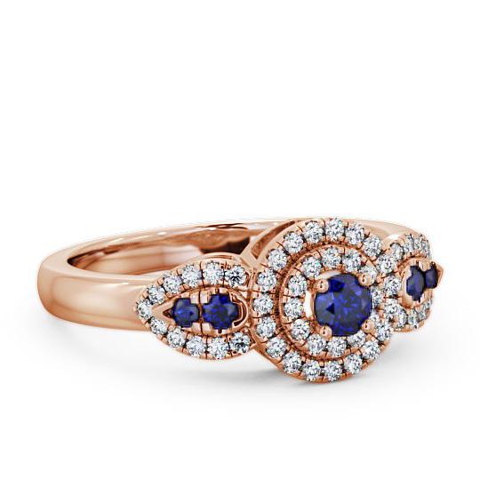 Cluster Blue Sapphire and Diamond 0.50ct Ring 18K Rose Gold GEM15_RG_BS_THUMB1