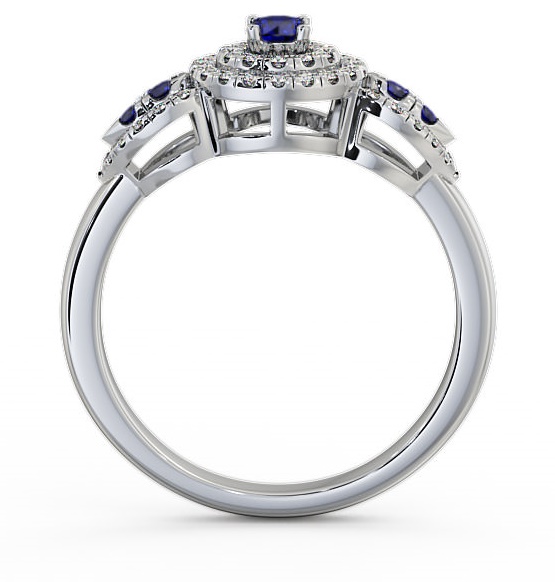 Cluster Blue Sapphire and Diamond 0.50ct Ring 18K White Gold GEM15_WG_BS_THUMB1 
