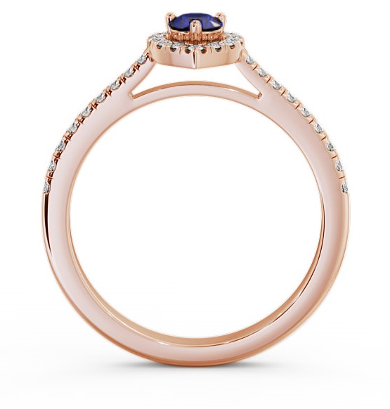 Halo Blue Sapphire and Diamond 0.50ct Ring 9K Rose Gold GEM16_RG_BS_THUMB1 