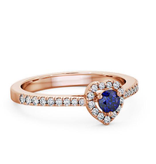 Halo Blue Sapphire and Diamond 0.50ct Ring 18K Rose Gold GEM16_RG_BS_THUMB1
