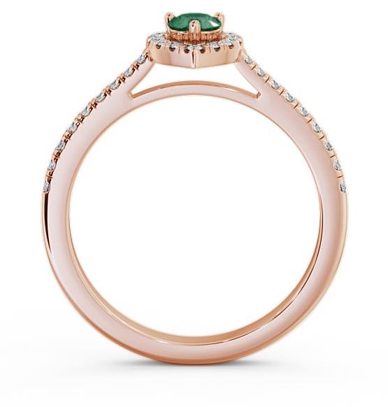 Halo Emerald and Diamond 0.43ct Ring 18K Rose Gold GEM16_RG_EM_THUMB1 