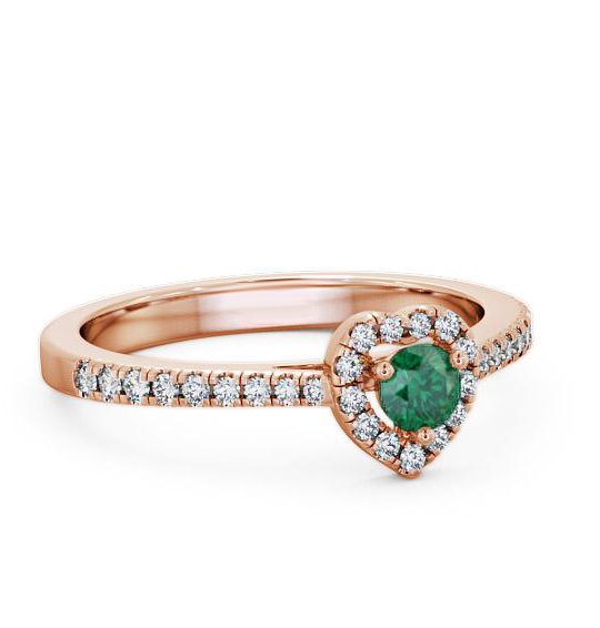 Halo Emerald and Diamond 0.43ct Ring 9K Rose Gold GEM16_RG_EM_THUMB1