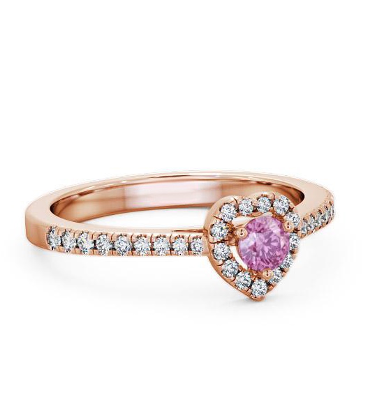 Halo Pink Sapphire and Diamond 0.50ct Ring 9K Rose Gold GEM16_RG_PS_THUMB1